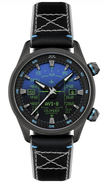 AVI-8 x Islander - Limited Edition F14 HUD Automatic with Gradient Blue Dial